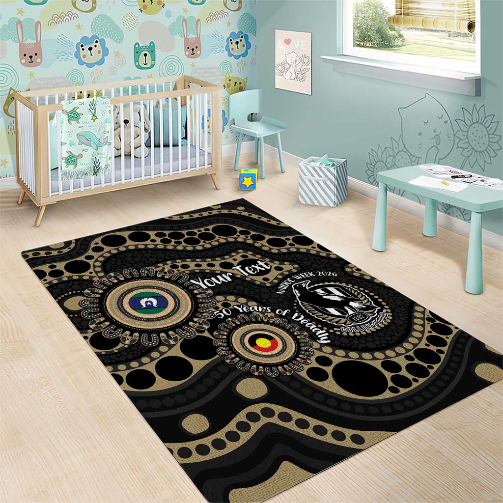 Collingwood NAIDOC Week 2026 Personalised Area Rug 50 Years of Deadly Aboriginal Art