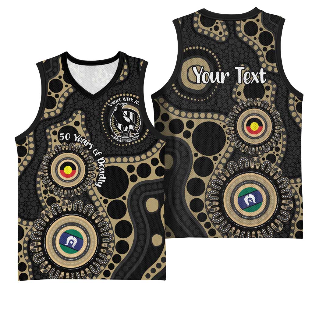 Collingwood NAIDOC Week 2026 Personalised Basketball Jersey 50 Years of Deadly Aboriginal Art