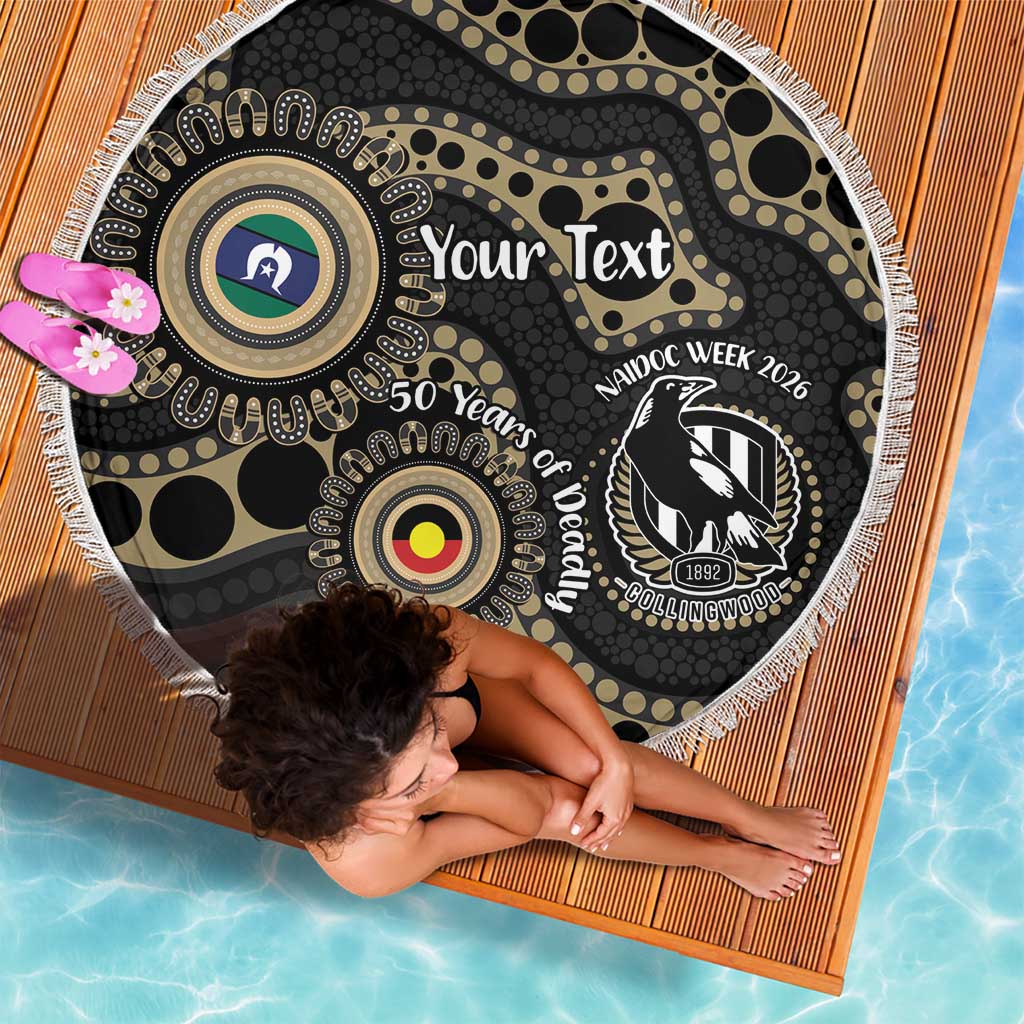 Collingwood NAIDOC Week 2026 Personalised Beach Blanket 50 Years of Deadly Aboriginal Art