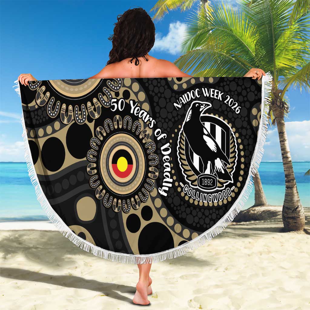 Collingwood NAIDOC Week 2026 Personalised Beach Blanket 50 Years of Deadly Aboriginal Art