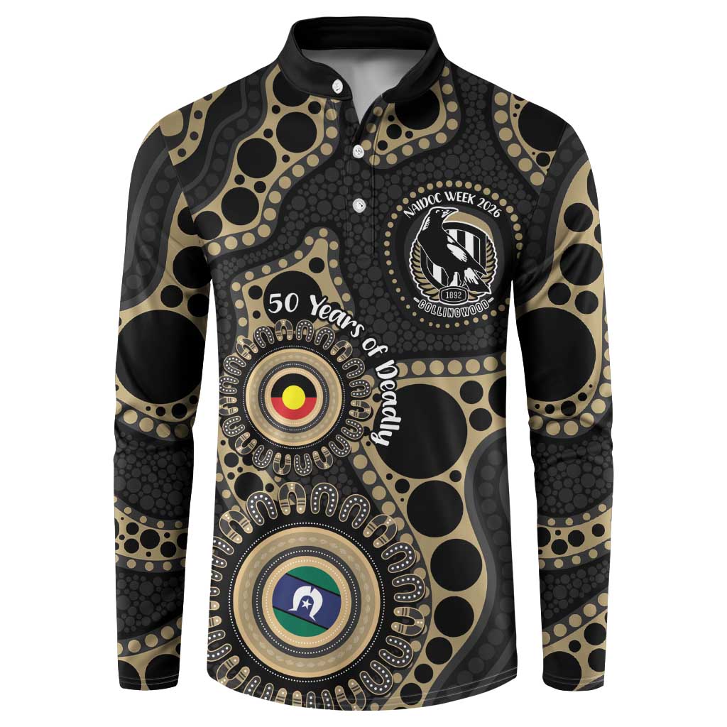 Collingwood NAIDOC Week 2026 Personalised Button Sweatshirt 50 Years of Deadly Aboriginal Art