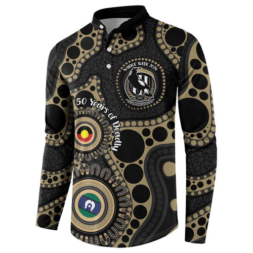 Collingwood NAIDOC Week 2026 Personalised Button Sweatshirt 50 Years of Deadly Aboriginal Art