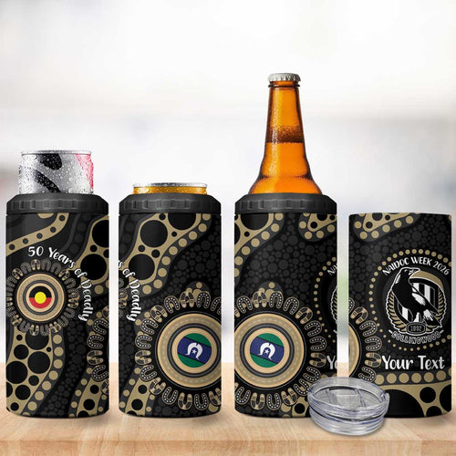 Collingwood NAIDOC Week 2026 Personalised 4 in 1 Can Cooler Tumbler 50 Years of Deadly Aboriginal Art