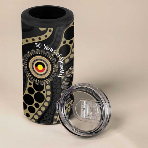 Collingwood NAIDOC Week 2026 Personalised 4 in 1 Can Cooler Tumbler 50 Years of Deadly Aboriginal Art