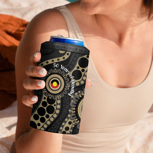 Collingwood NAIDOC Week 2026 Personalised 4 in 1 Can Cooler Tumbler 50 Years of Deadly Aboriginal Art