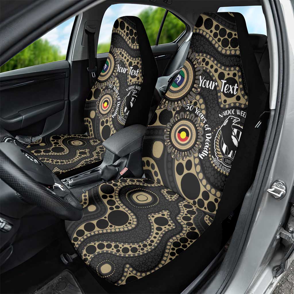 Collingwood NAIDOC Week 2026 Personalised Car Seat Cover 50 Years of Deadly Aboriginal Art