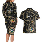Collingwood NAIDOC Week 2026 Personalised Couples Matching Long Sleeve Bodycon Dress and Hawaiian Shirt 50 Years of Deadly Aboriginal Art