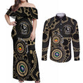 Collingwood NAIDOC Week 2026 Personalised Couples Matching Off Shoulder Maxi Dress and Long Sleeve Button Shirt 50 Years of Deadly Aboriginal Art