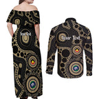 Collingwood NAIDOC Week 2026 Personalised Couples Matching Off Shoulder Maxi Dress and Long Sleeve Button Shirt 50 Years of Deadly Aboriginal Art