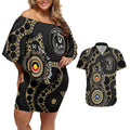 Collingwood NAIDOC Week 2026 Personalised Couples Matching Off Shoulder Short Dress and Hawaiian Shirt 50 Years of Deadly Aboriginal Art