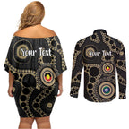 Collingwood NAIDOC Week 2026 Personalised Couples Matching Off Shoulder Short Dress and Long Sleeve Button Shirt 50 Years of Deadly Aboriginal Art