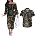 Collingwood NAIDOC Week 2026 Personalised Couples Matching Off The Shoulder Long Sleeve Dress and Hawaiian Shirt 50 Years of Deadly Aboriginal Art