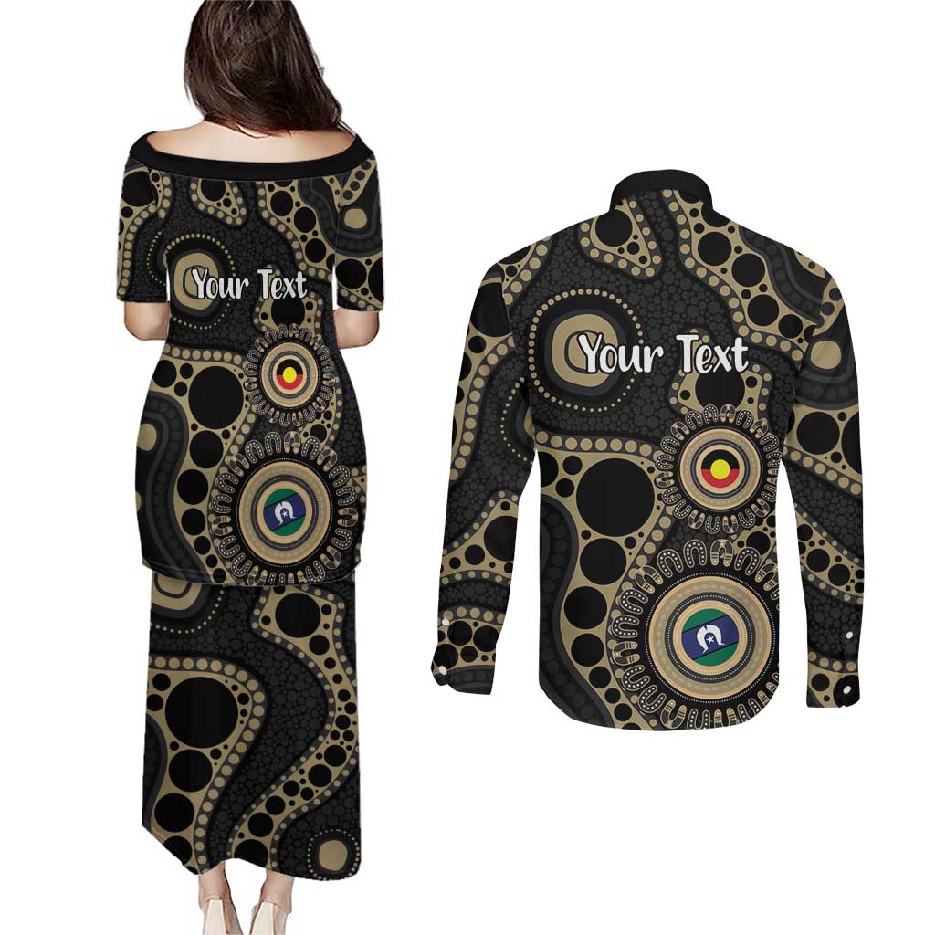 Collingwood NAIDOC Week 2026 Personalised Couples Matching Puletasi and Long Sleeve Button Shirt 50 Years of Deadly Aboriginal Art