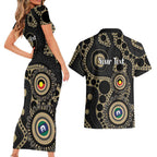 Collingwood NAIDOC Week 2026 Personalised Couples Matching Short Sleeve Bodycon Dress and Hawaiian Shirt 50 Years of Deadly Aboriginal Art