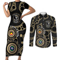 Collingwood NAIDOC Week 2026 Personalised Couples Matching Short Sleeve Bodycon Dress and Long Sleeve Button Shirt 50 Years of Deadly Aboriginal Art