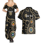 Collingwood NAIDOC Week 2026 Personalised Couples Matching Summer Maxi Dress and Hawaiian Shirt 50 Years of Deadly Aboriginal Art