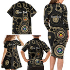 Collingwood NAIDOC Week 2026 Personalised Family Matching Long Sleeve Bodycon Dress and Hawaiian Shirt 50 Years of Deadly Aboriginal Art