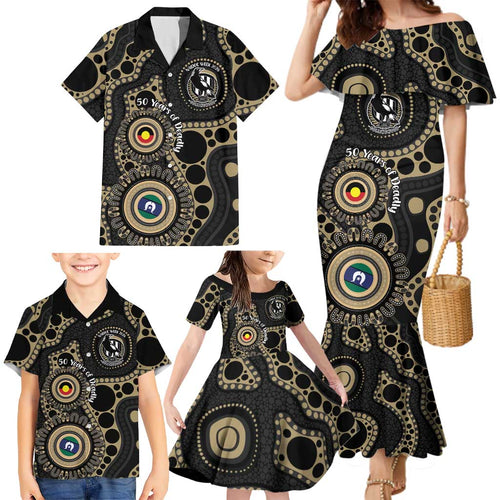 Collingwood NAIDOC Week 2026 Personalised Family Matching Mermaid Dress and Hawaiian Shirt 50 Years of Deadly Aboriginal Art