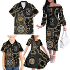 Collingwood NAIDOC Week 2026 Personalised Family Matching Off The Shoulder Long Sleeve Dress and Hawaiian Shirt 50 Years of Deadly Aboriginal Art