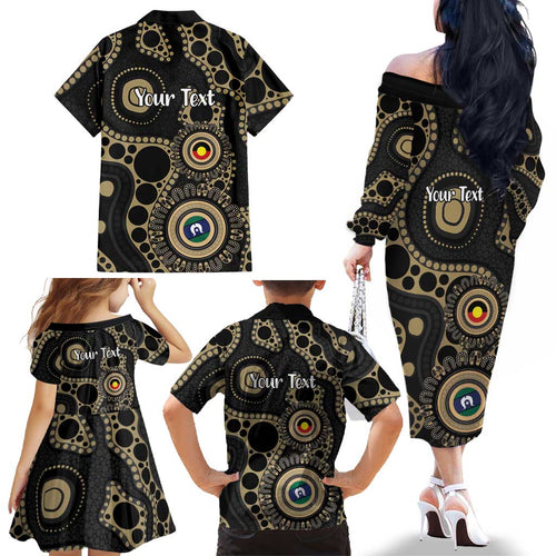 Collingwood NAIDOC Week 2026 Personalised Family Matching Off The Shoulder Long Sleeve Dress and Hawaiian Shirt 50 Years of Deadly Aboriginal Art