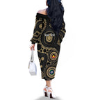 Collingwood NAIDOC Week 2026 Personalised Family Matching Off The Shoulder Long Sleeve Dress and Hawaiian Shirt 50 Years of Deadly Aboriginal Art