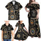 Collingwood NAIDOC Week 2026 Personalised Family Matching Off Shoulder Maxi Dress and Hawaiian Shirt 50 Years of Deadly Aboriginal Art