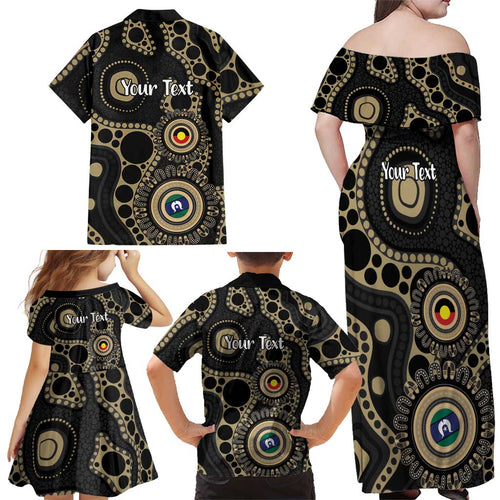 Collingwood NAIDOC Week 2026 Personalised Family Matching Off Shoulder Maxi Dress and Hawaiian Shirt 50 Years of Deadly Aboriginal Art