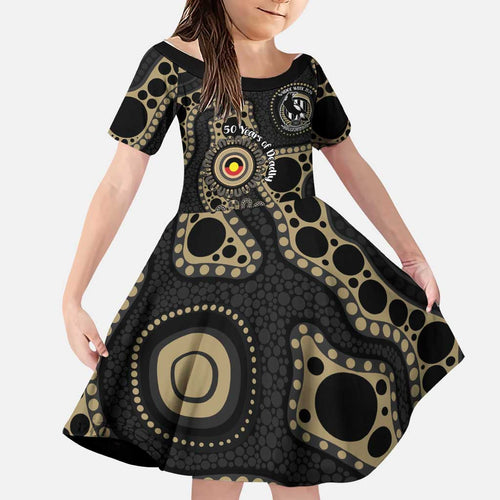 Collingwood NAIDOC Week 2026 Personalised Family Matching Short Sleeve Bodycon Dress and Hawaiian Shirt 50 Years of Deadly Aboriginal Art