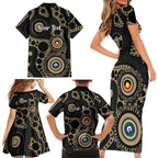 Collingwood NAIDOC Week 2026 Personalised Family Matching Short Sleeve Bodycon Dress and Hawaiian Shirt 50 Years of Deadly Aboriginal Art