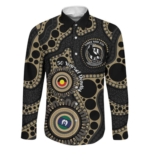 Collingwood NAIDOC Week 2026 Personalised Family Matching Short Sleeve Bodycon Dress and Hawaiian Shirt 50 Years of Deadly Aboriginal Art