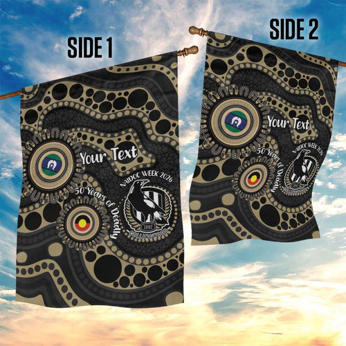 Collingwood NAIDOC Week 2026 Personalised Garden Flag 50 Years of Deadly Aboriginal Art