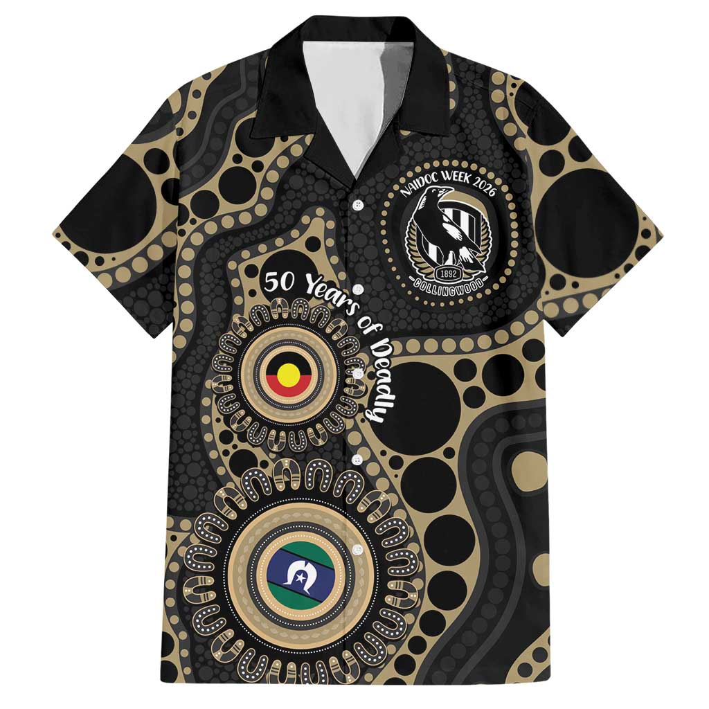 Collingwood NAIDOC Week 2026 Personalised Hawaiian Shirt 50 Years of Deadly Aboriginal Art