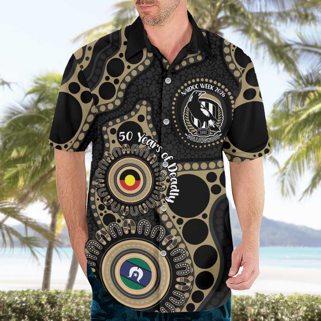 Collingwood NAIDOC Week 2026 Personalised Hawaiian Shirt 50 Years of Deadly Aboriginal Art