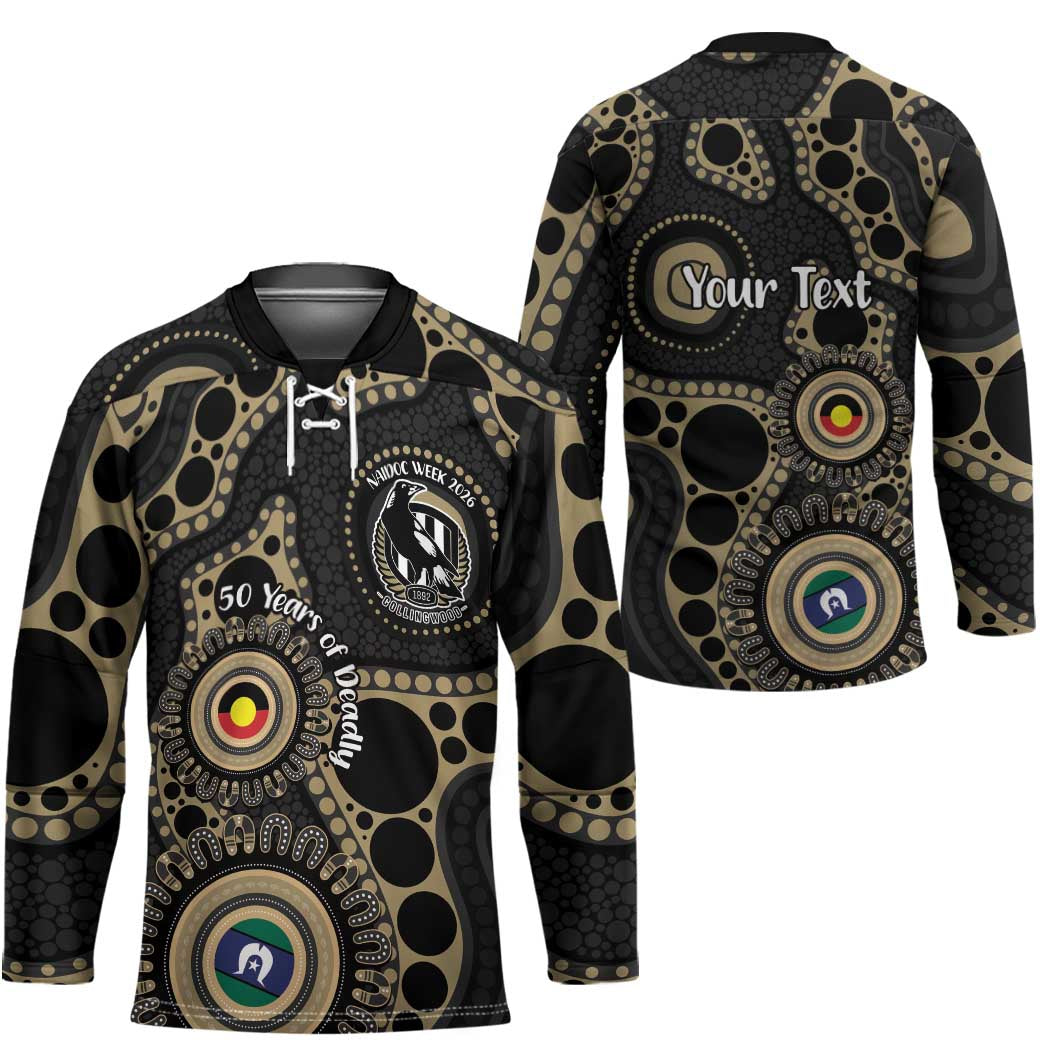Collingwood NAIDOC Week 2026 Personalised Hockey Jersey 50 Years of Deadly Aboriginal Art