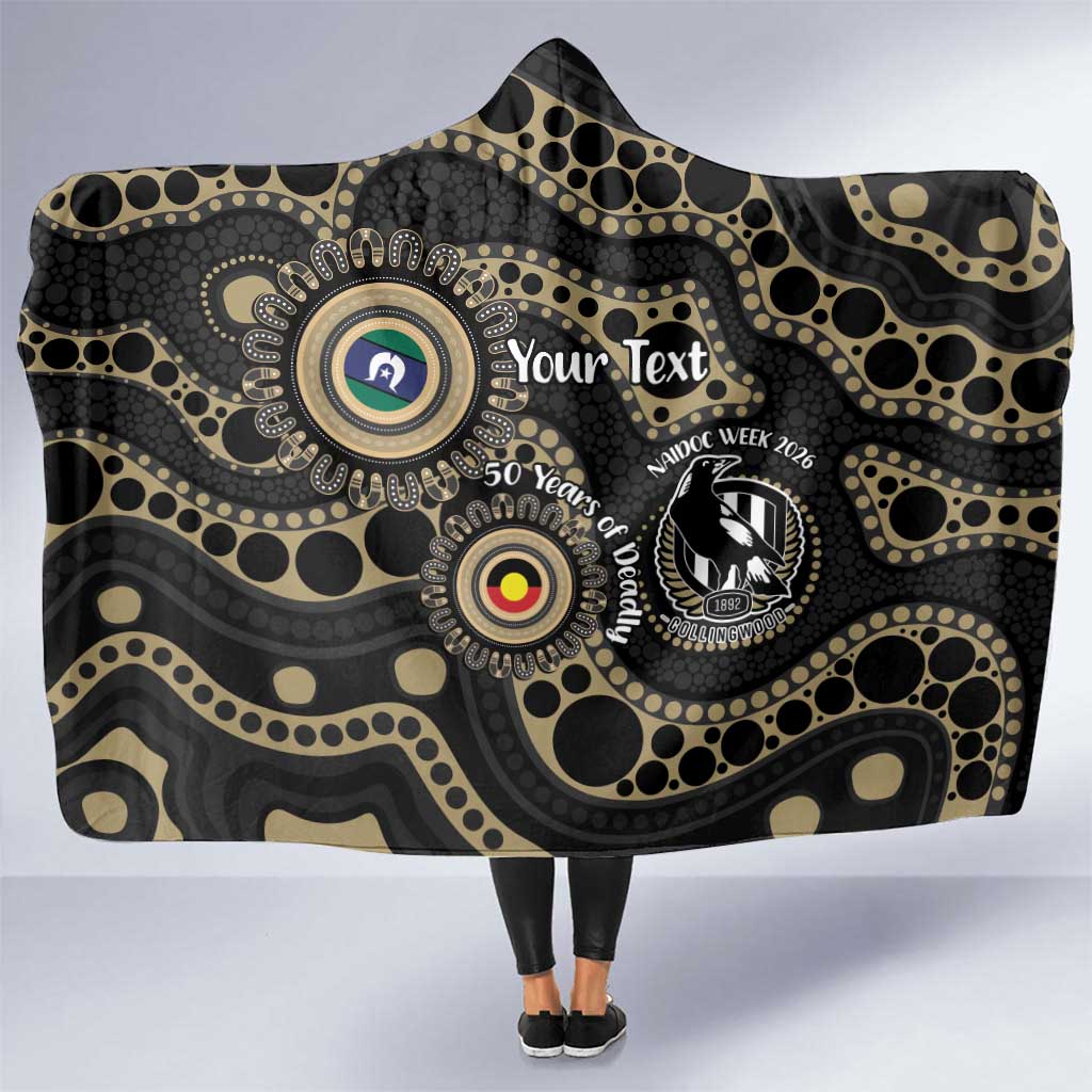 Collingwood NAIDOC Week 2026 Personalised Hooded Blanket 50 Years of Deadly Aboriginal Art