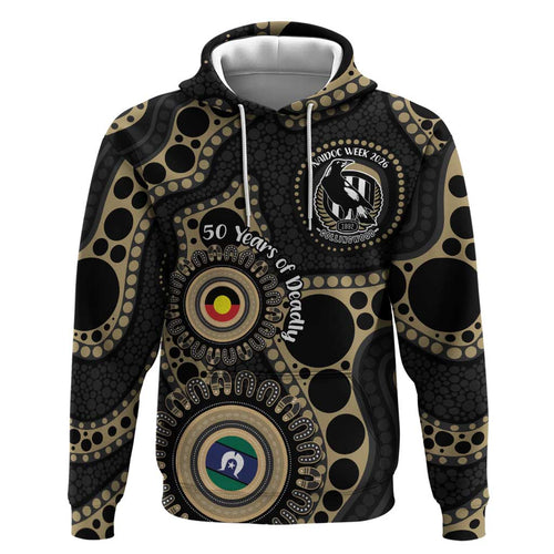 Collingwood NAIDOC Week 2026 Personalised Hoodie 50 Years of Deadly Aboriginal Art