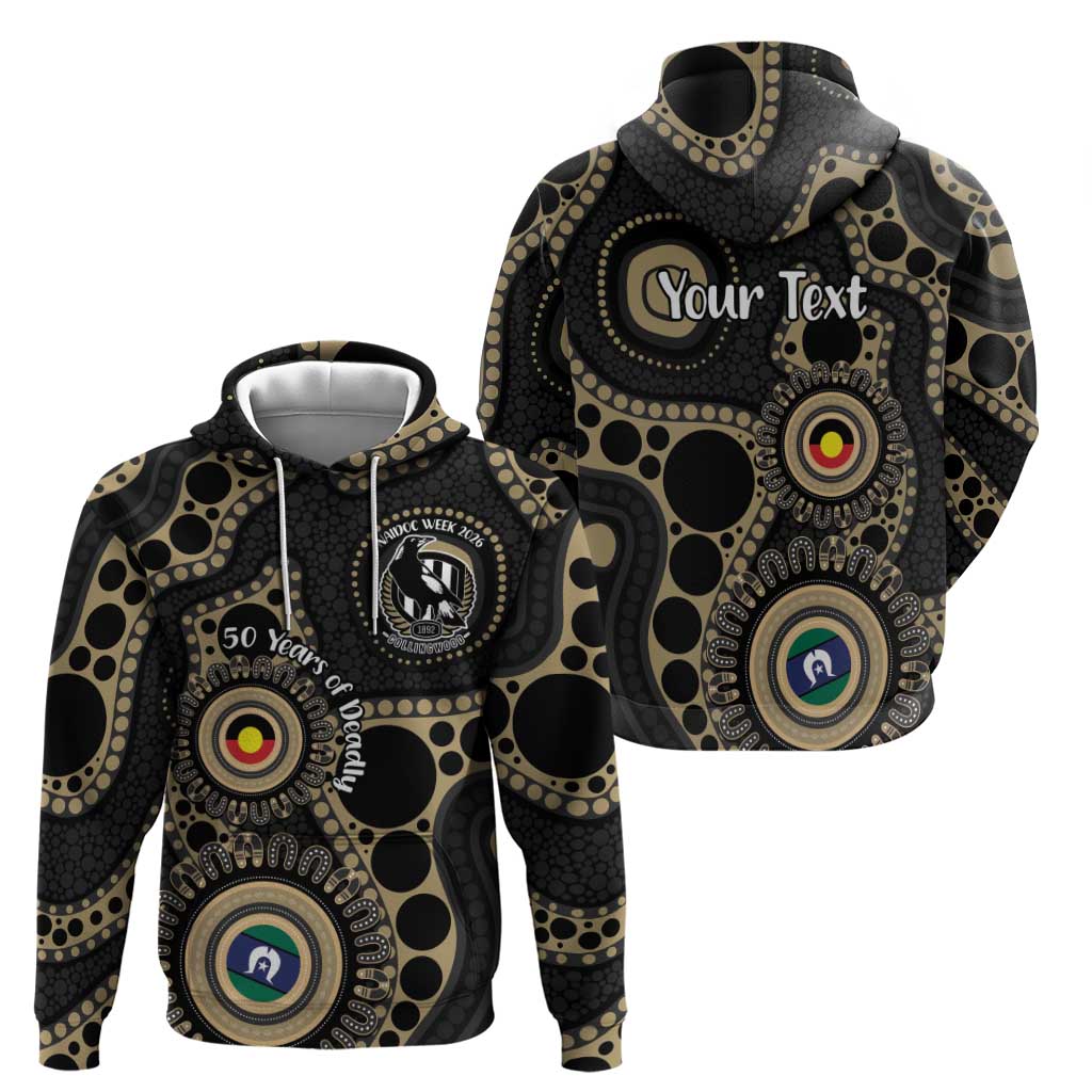 Collingwood NAIDOC Week 2026 Personalised Hoodie 50 Years of Deadly Aboriginal Art