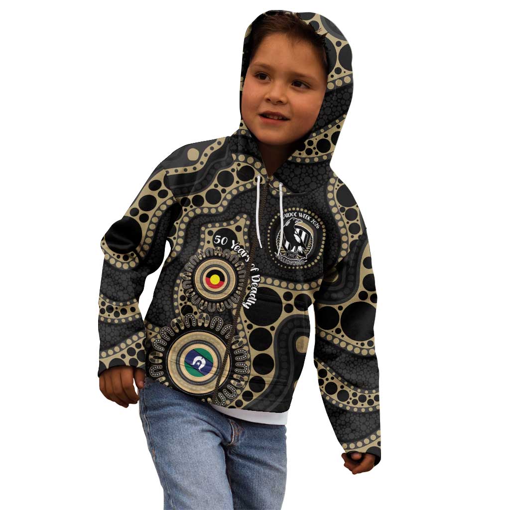 Collingwood NAIDOC Week 2026 Personalised Kid Hoodie 50 Years of Deadly Aboriginal Art