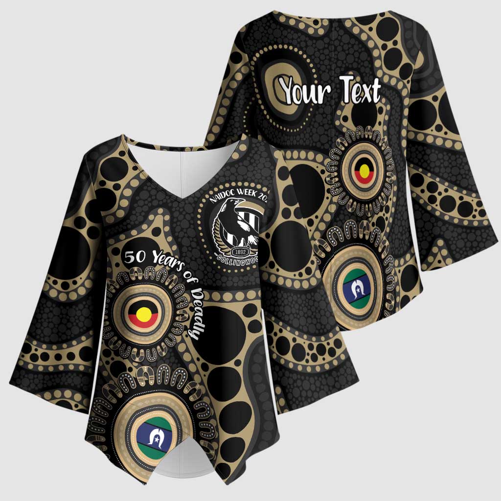 Collingwood NAIDOC Week 2026 Personalised Kimono Sleeve Blouse 50 Years of Deadly Aboriginal Art