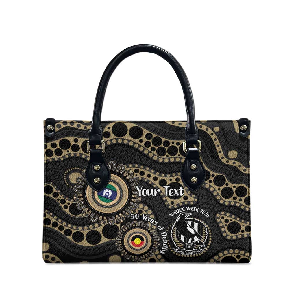 Collingwood NAIDOC Week 2026 Personalised Leather Bag 50 Years of Deadly Aboriginal Art