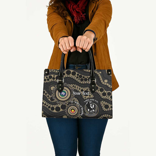 Collingwood NAIDOC Week 2026 Personalised Leather Bag 50 Years of Deadly Aboriginal Art