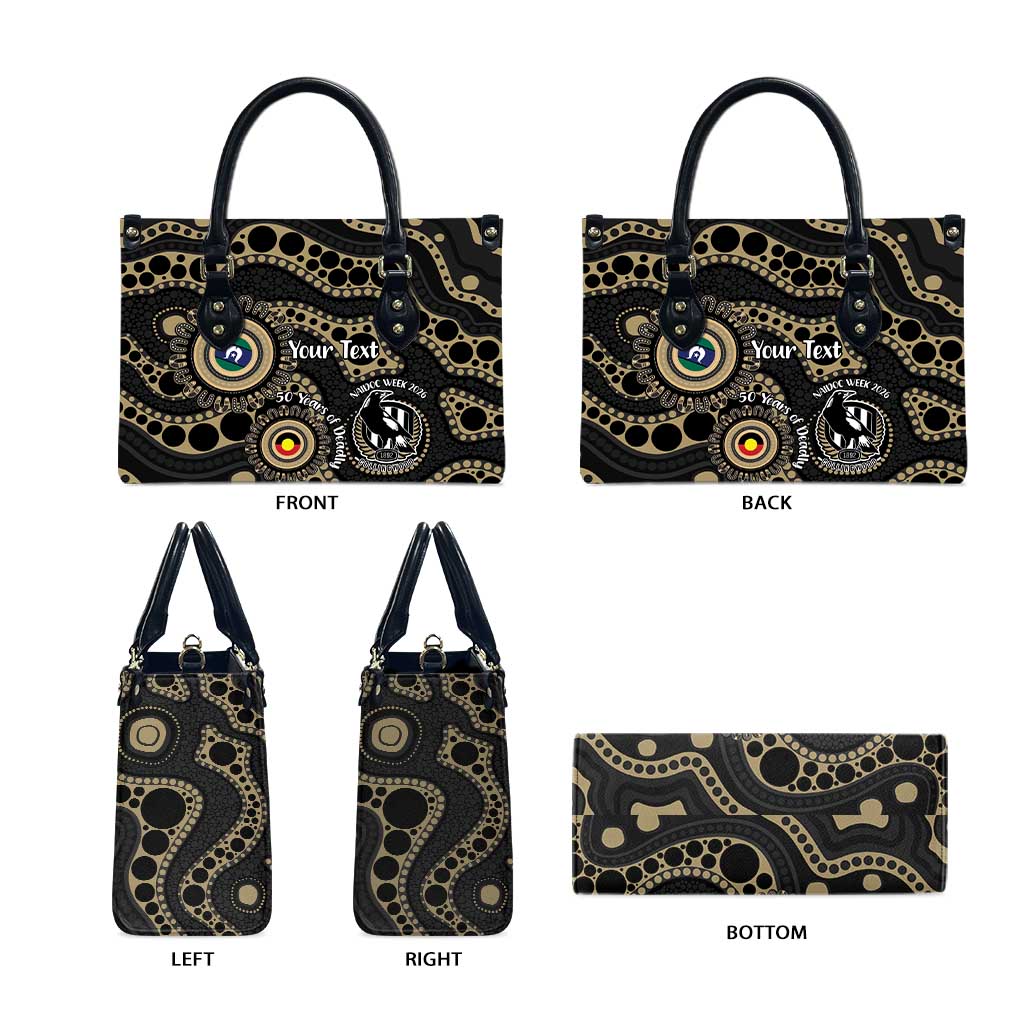 Collingwood NAIDOC Week 2026 Personalised Leather Bag 50 Years of Deadly Aboriginal Art