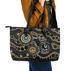 Collingwood NAIDOC Week 2026 Personalised Leather Tote Bag 50 Years of Deadly Aboriginal Art