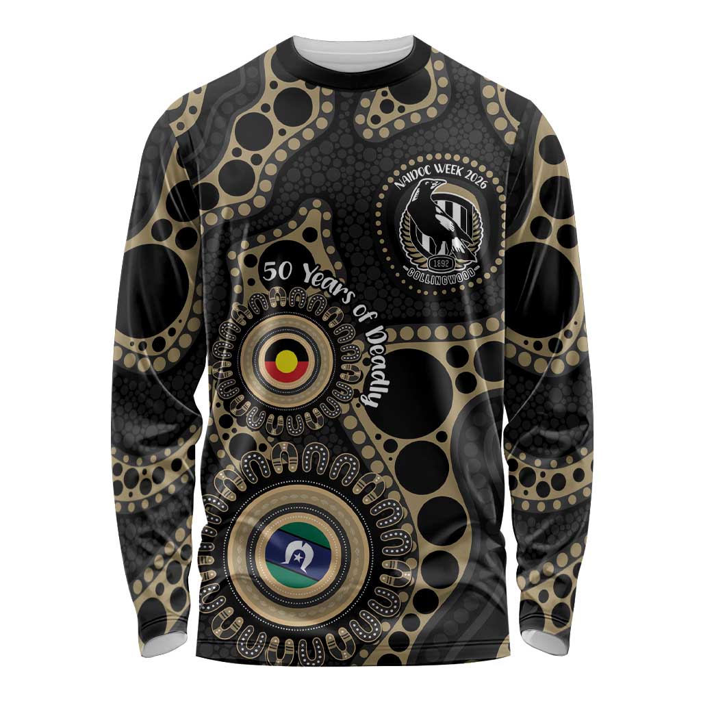 Collingwood NAIDOC Week 2026 Personalised Long Sleeve Shirt 50 Years of Deadly Aboriginal Art