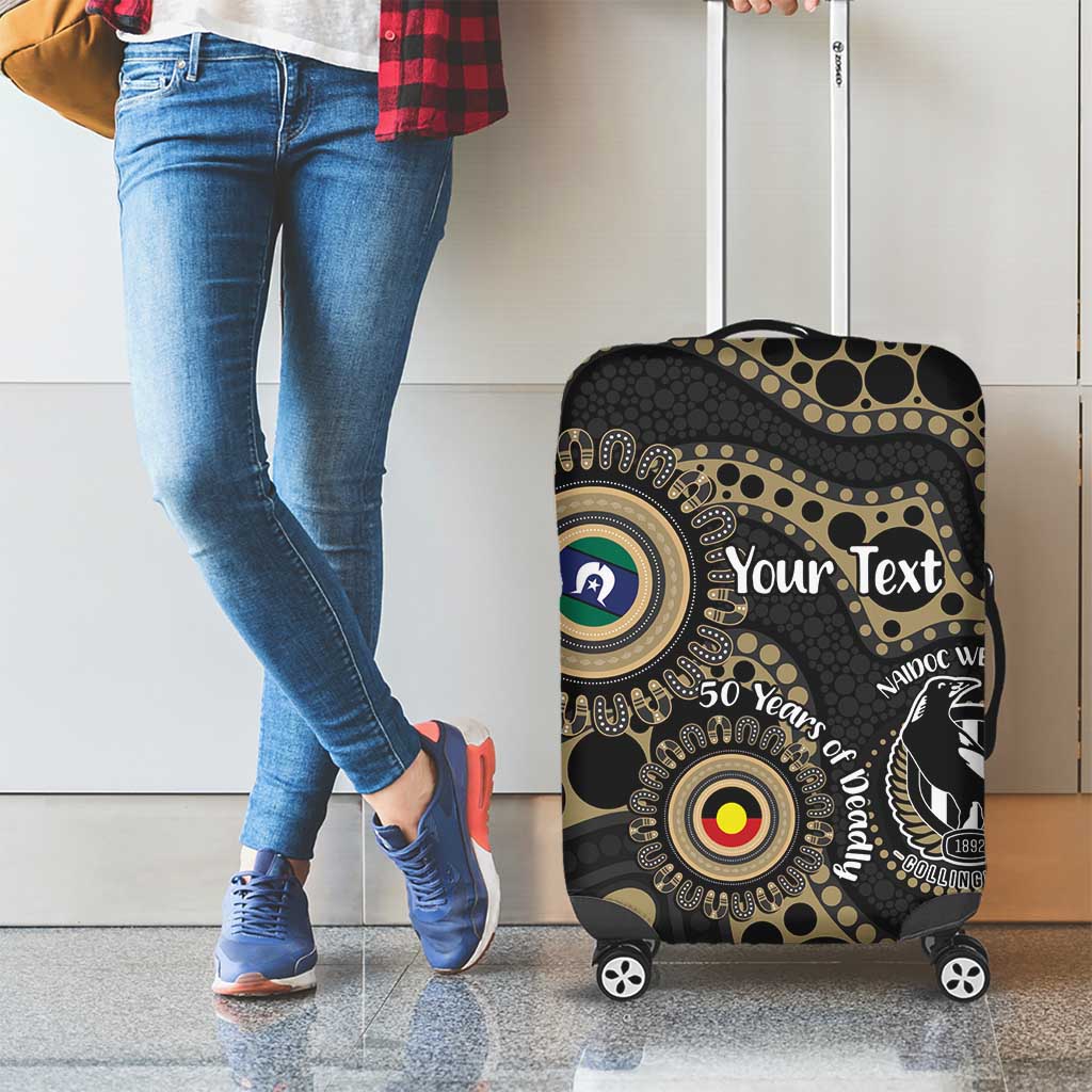 Collingwood NAIDOC Week 2026 Personalised Luggage Cover 50 Years of Deadly Aboriginal Art