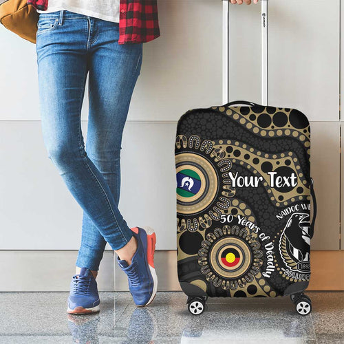 Collingwood NAIDOC Week 2026 Personalised Luggage Cover 50 Years of Deadly Aboriginal Art