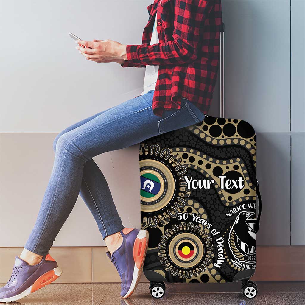 Collingwood NAIDOC Week 2026 Personalised Luggage Cover 50 Years of Deadly Aboriginal Art