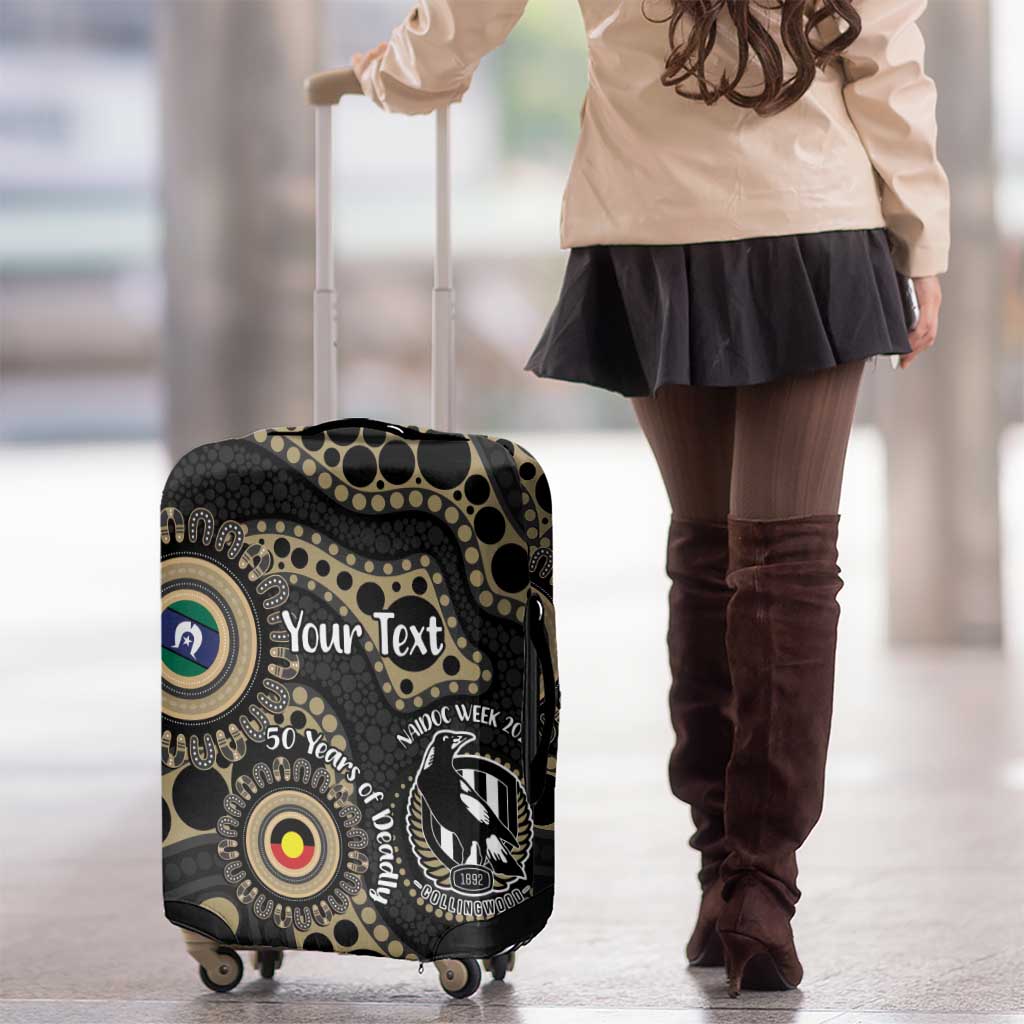 Collingwood NAIDOC Week 2026 Personalised Luggage Cover 50 Years of Deadly Aboriginal Art