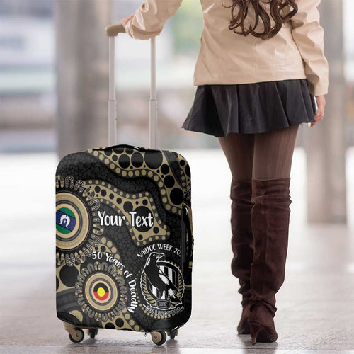Collingwood NAIDOC Week 2026 Personalised Luggage Cover 50 Years of Deadly Aboriginal Art