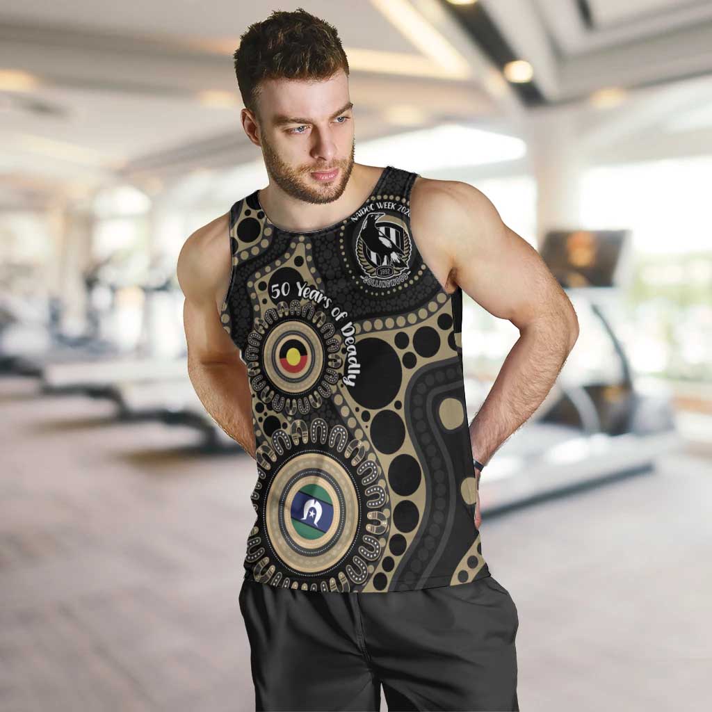 Collingwood NAIDOC Week 2026 Personalised Men Tank Top 50 Years of Deadly Aboriginal Art